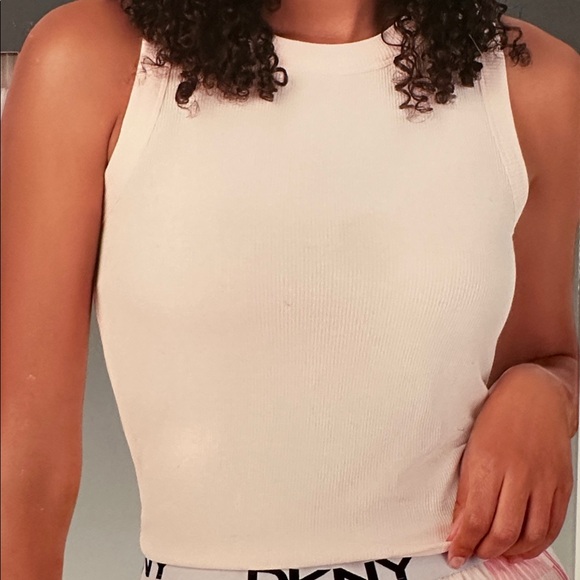 DKNY Women’s Soft Pink Tank and Striped Shorts Set - Picture 3 of 15